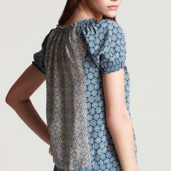 Joie Masha Silk Short Sleeve Peasant Blouse, Size XS - Picture 7 of 7